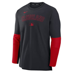 Cleveland Guardians Nike Authentic Collection Player Dri-FIT Lightweight Pullover  - Navy/Red Pullover