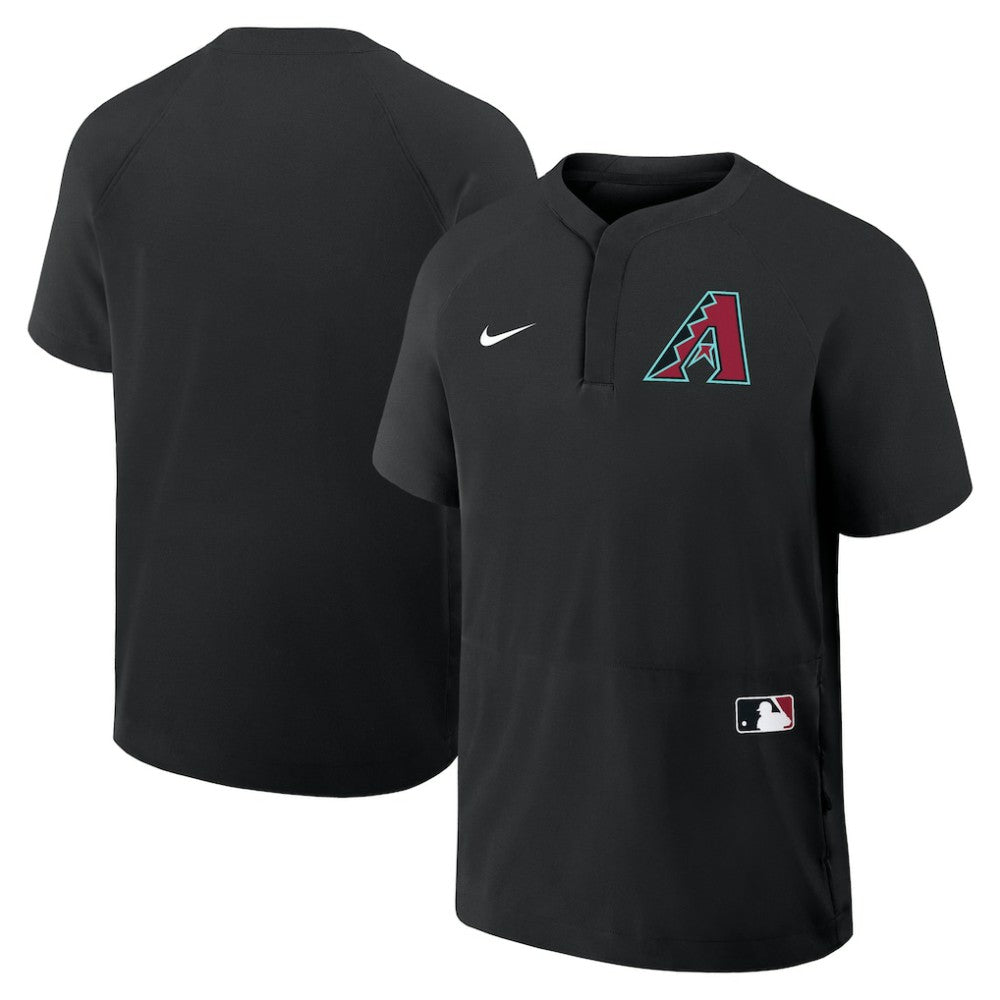 Arizona Diamondbacks Nike Authentic Collection Raglan Short Sleeve Windshirt - Black