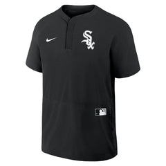 Chicago White Sox Nike Authentic Collection Raglan Short Sleeve Windshirt - Black