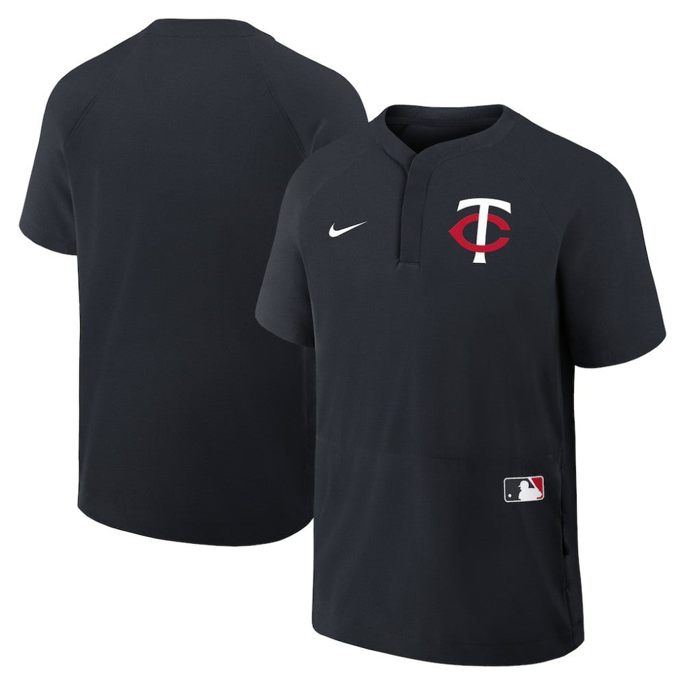 Minnesota Twins Nike Authentic Collection Raglan Short Sleeve Windshirt - Navy