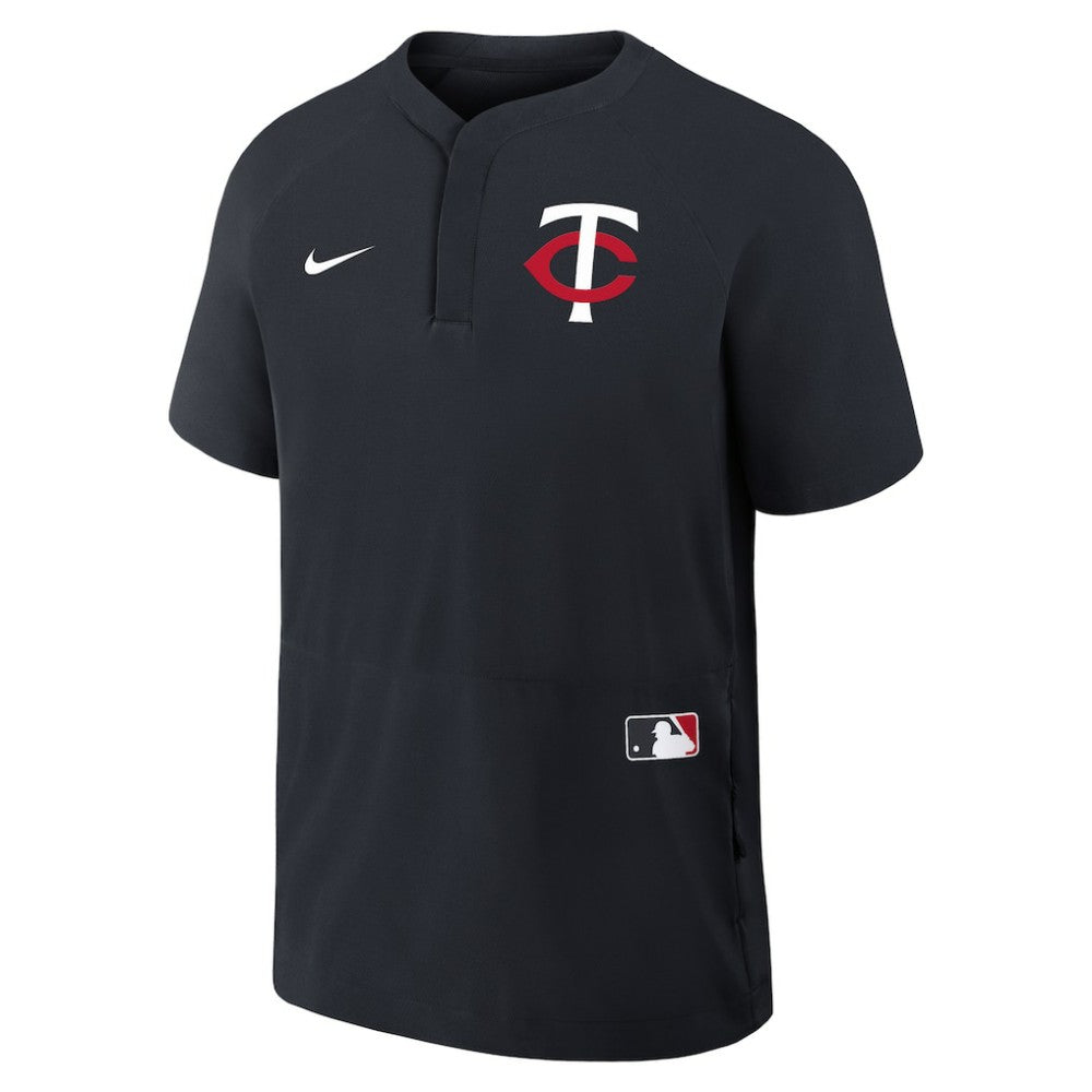 Minnesota Twins Nike Authentic Collection Raglan Short Sleeve Windshirt - Navy