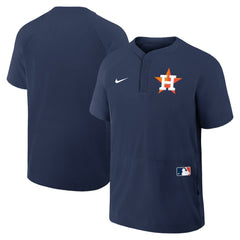 Houston Astros Nike Authentic Collection Raglan Short Sleeve Windshirt - Navy