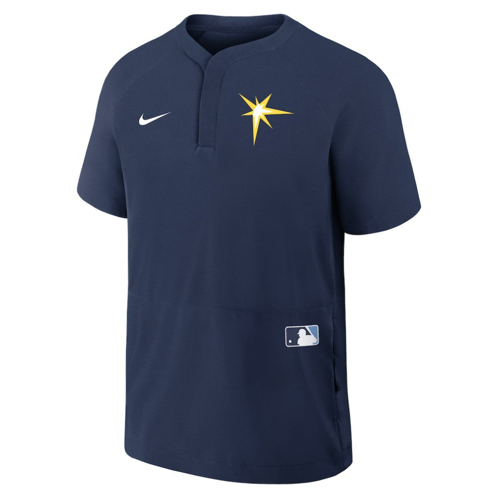 Tampa Bay Rays Nike Authentic Collection Raglan Short Sleeve Windshirt - Navy