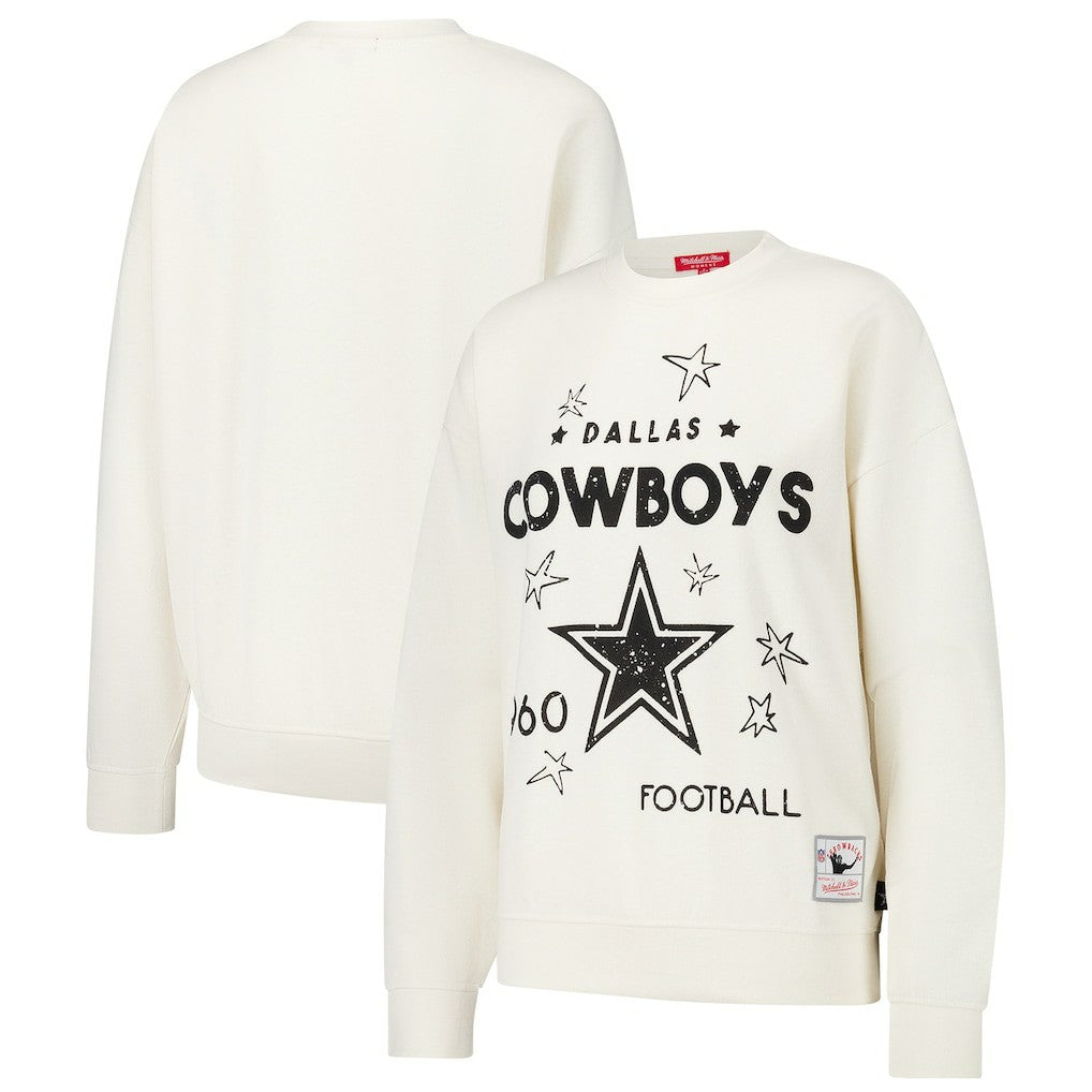 Dallas Cowboys Women's Lightweight 3.0 Logo Pullover Sweatshirt - Cream Pullover