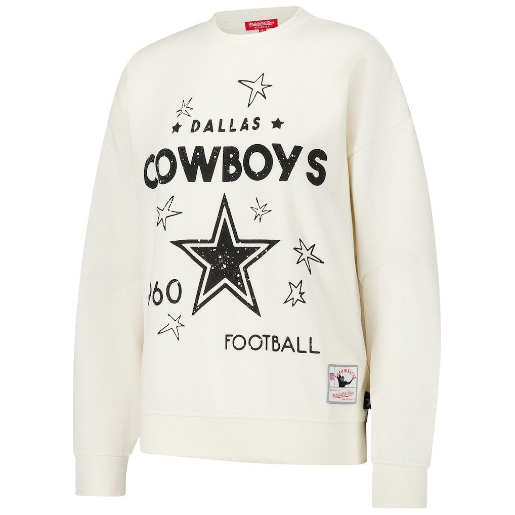 Dallas Cowboys Women's Lightweight 3.0 Logo Pullover Sweatshirt - Cream Pullover