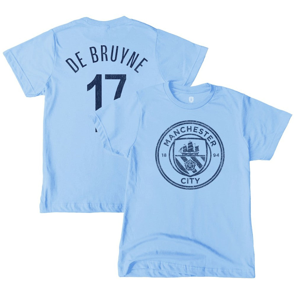 Kevin De Bruyne Manchester City 1863FC Youth Player T-Shirt Sky Blue