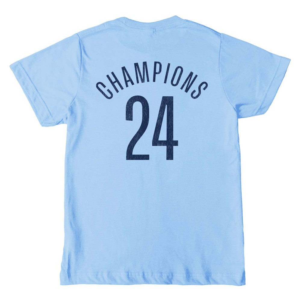 Manchester City 1863FC Youth 2024 Premier League Champions T-Shirt Sky Blue