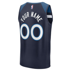 Minnesota Timberwolves Fastbreak Custom Jersey Icon Edition Navy - Fanatics