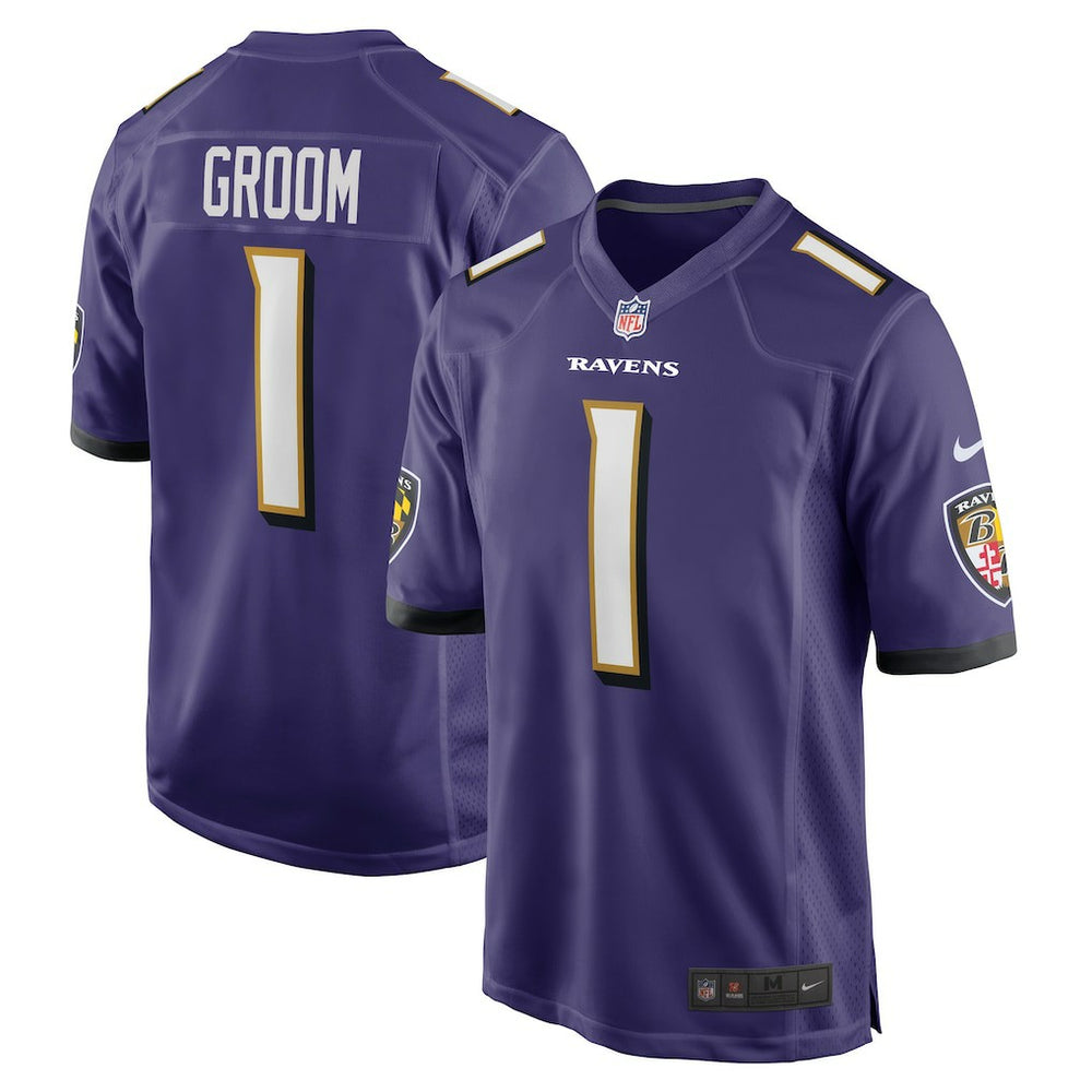 Number 1 Groom Baltimore Ravens Game Jersey - Purple Jerseys