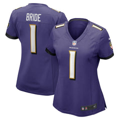 Number 1 Bride Baltimore Ravens Women's Game Jersey - Purple Jerseys