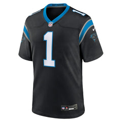 Number 1 Groom Carolina Panthers Game Jersey - Black Jerseys