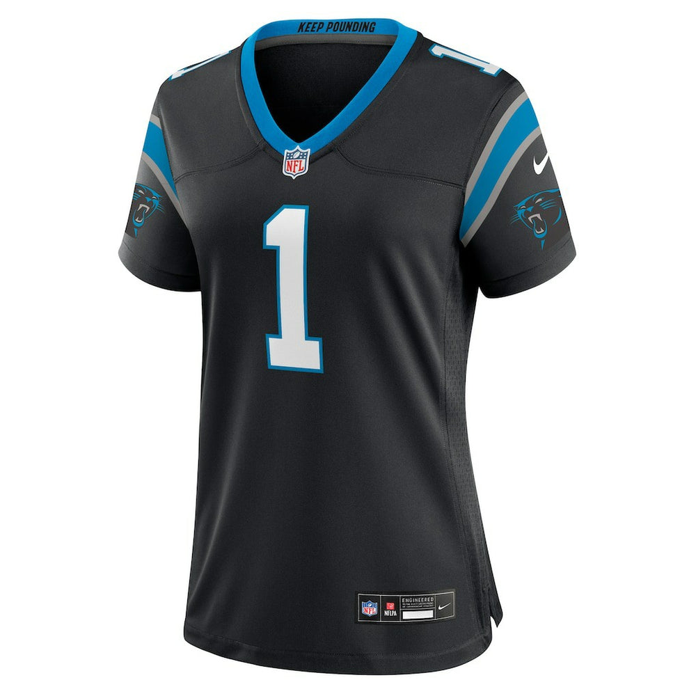 Number 1 Bride Carolina Panthers Women's Game Jersey - Black Jerseys