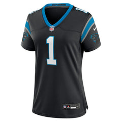 Number 1 Bride Carolina Panthers Women's Game Jersey - Black Jerseys