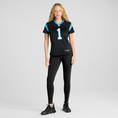 Number 1 Bride Carolina Panthers Women's Game Jersey - Black Jerseys
