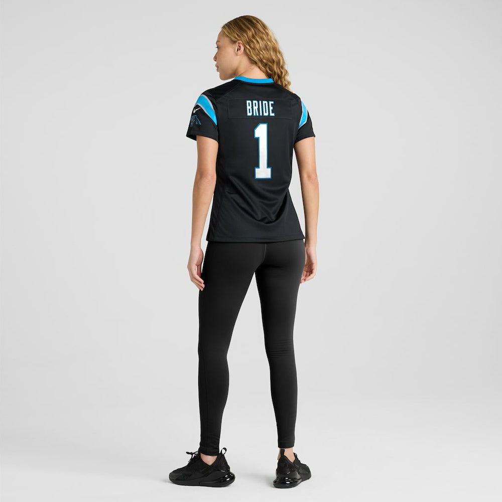 Number 1 Bride Carolina Panthers Women's Game Jersey - Black Jerseys