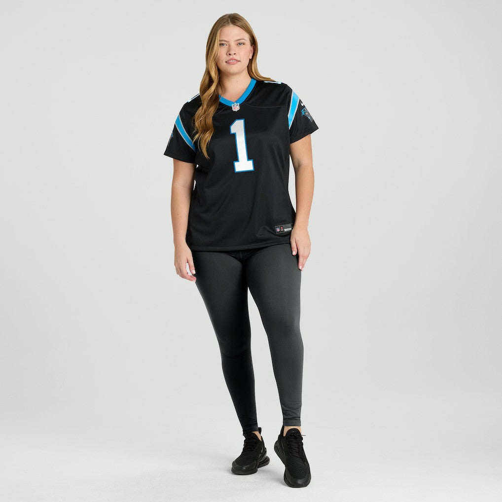 Number 1 Bride Carolina Panthers Women's Game Jersey - Black Jerseys
