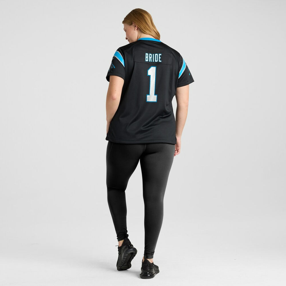 Number 1 Bride Carolina Panthers Women's Game Jersey - Black Jerseys