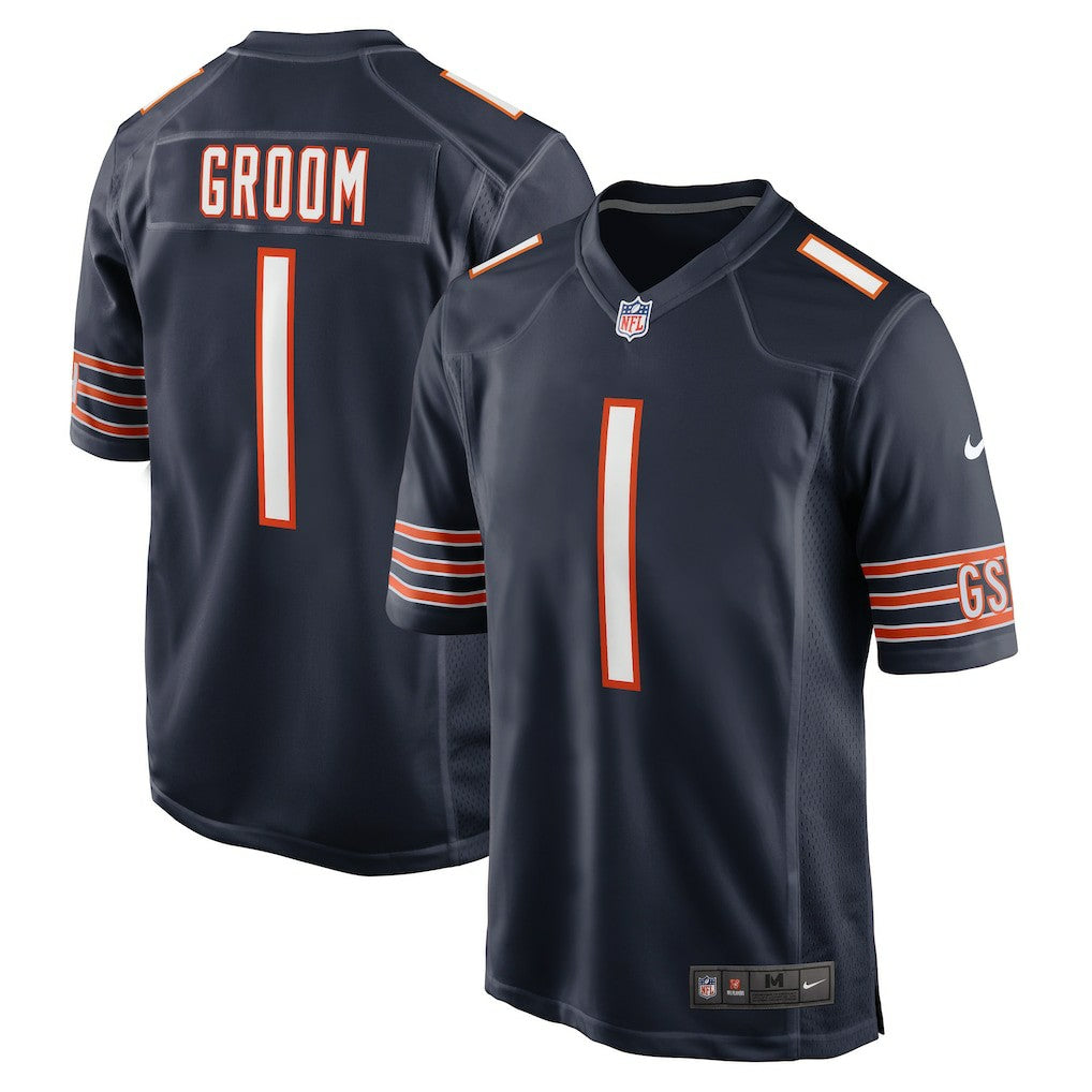 Number 1 Groom Chicago Bears Game Jersey - Navy Jerseys
