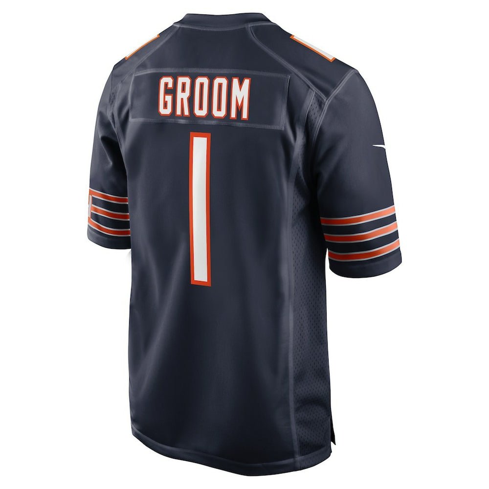 Number 1 Groom Chicago Bears Game Jersey - Navy Jerseys
