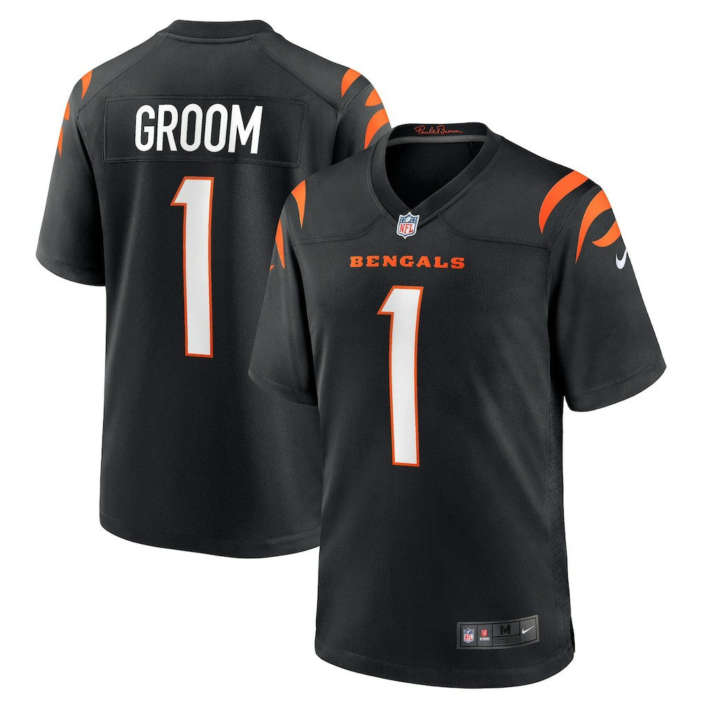 Number 1 Groom Cincinnati Bengals Game Jersey - Black Jerseys
