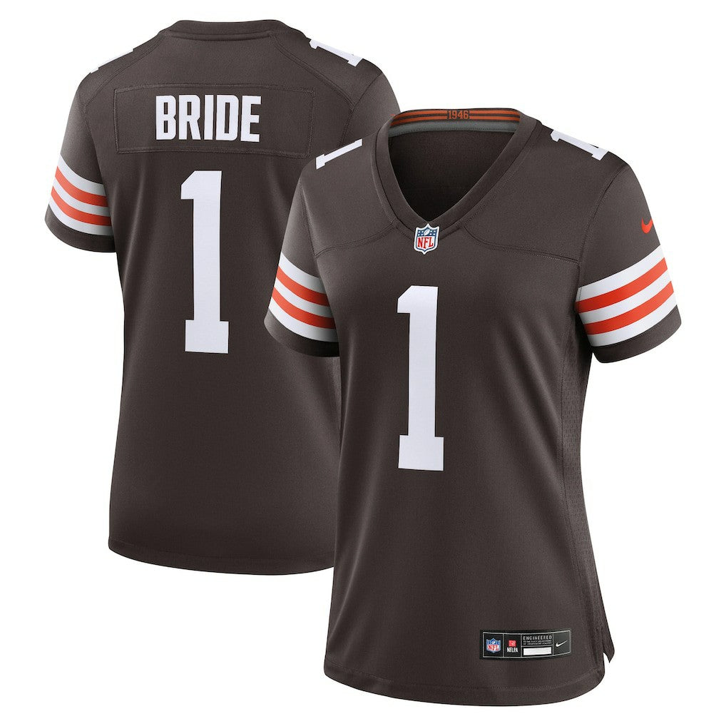 Number 1 Bride Cleveland Browns Women's Game Jersey - Brown Jerseys