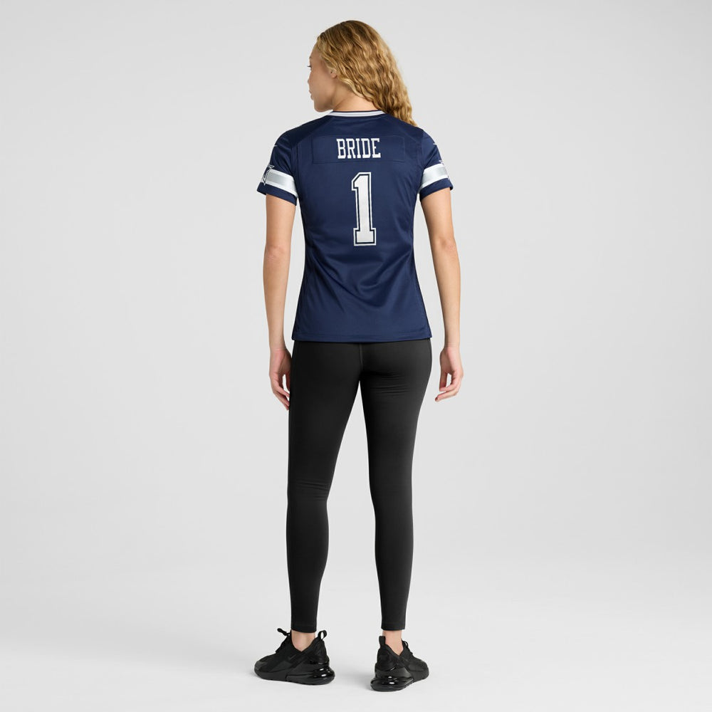 Number 1 Bride Dallas Cowboys Women's Game Jersey - Navy Jerseys