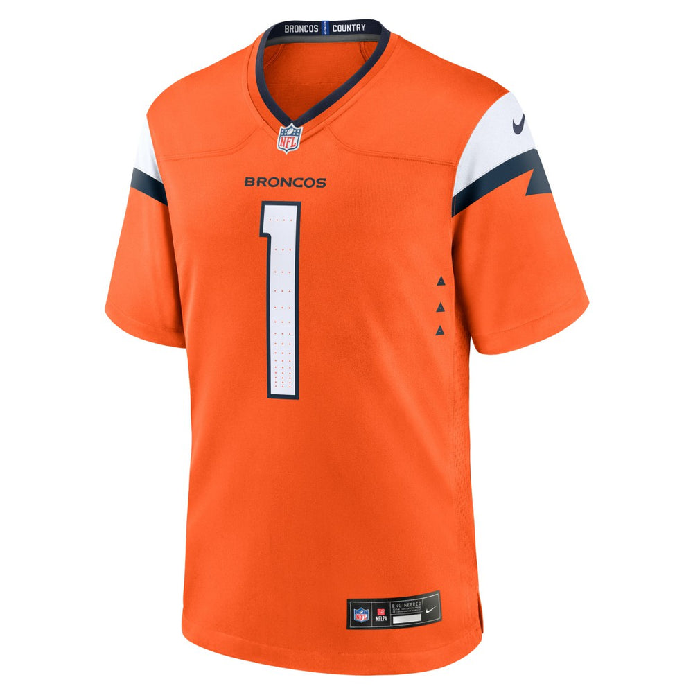 Number 1 Groom Denver Broncos Game Jersey - Orange Jerseys