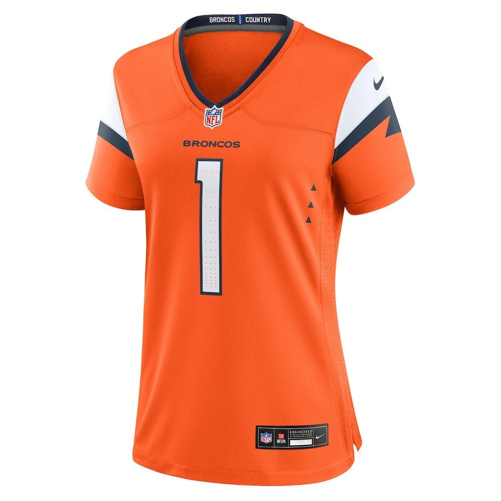 Number 1 Bride Denver Broncos Women's Game Jersey - Orange Jerseys