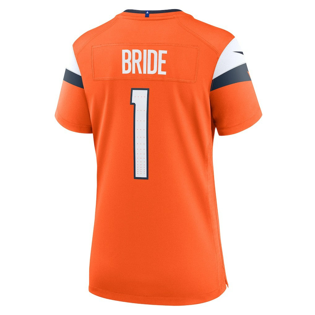 Number 1 Bride Denver Broncos Women's Game Jersey - Orange Jerseys