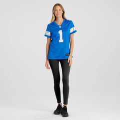 Number 1 Bride Detroit Lions Women's Game Jersey - Blue Jerseys
