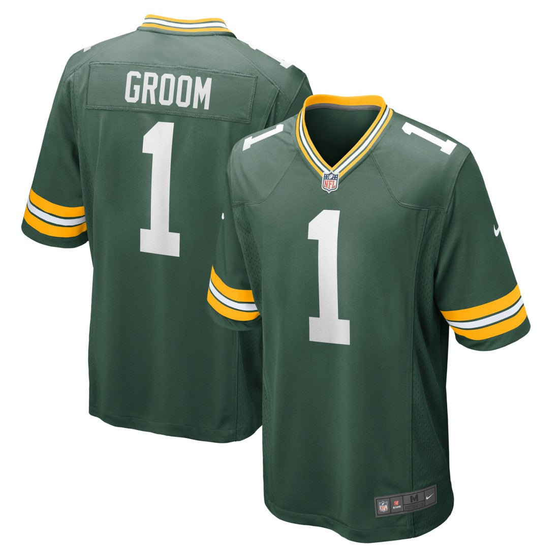 Number 1 Groom Green Bay Packers Game Jersey - Green Jerseys