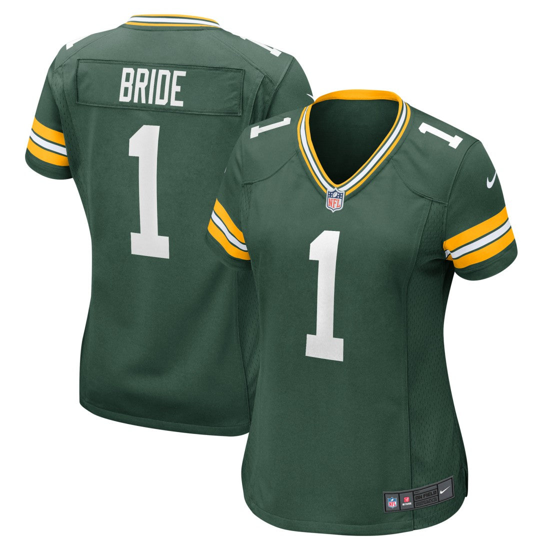 Number 1 Bride Green Bay Packers Women's Game Jersey - Green Jerseys