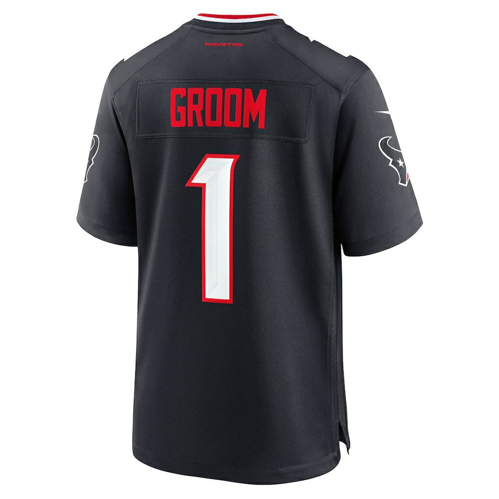 Number 1 Groom Houston Texans Game Jersey - Navy Jerseys