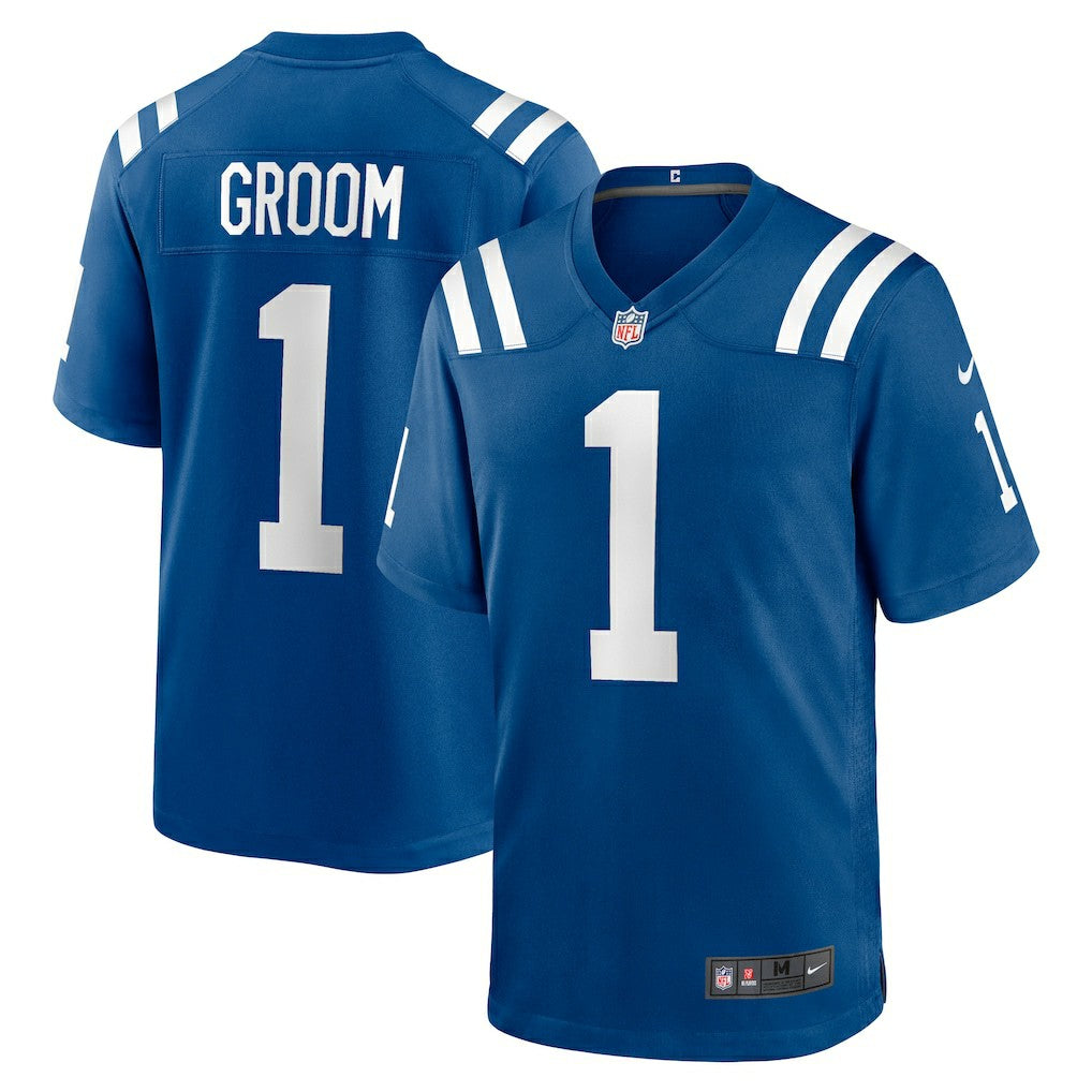 Number 1 Groom Indianapolis Colts Game Jersey - Royal Jerseys