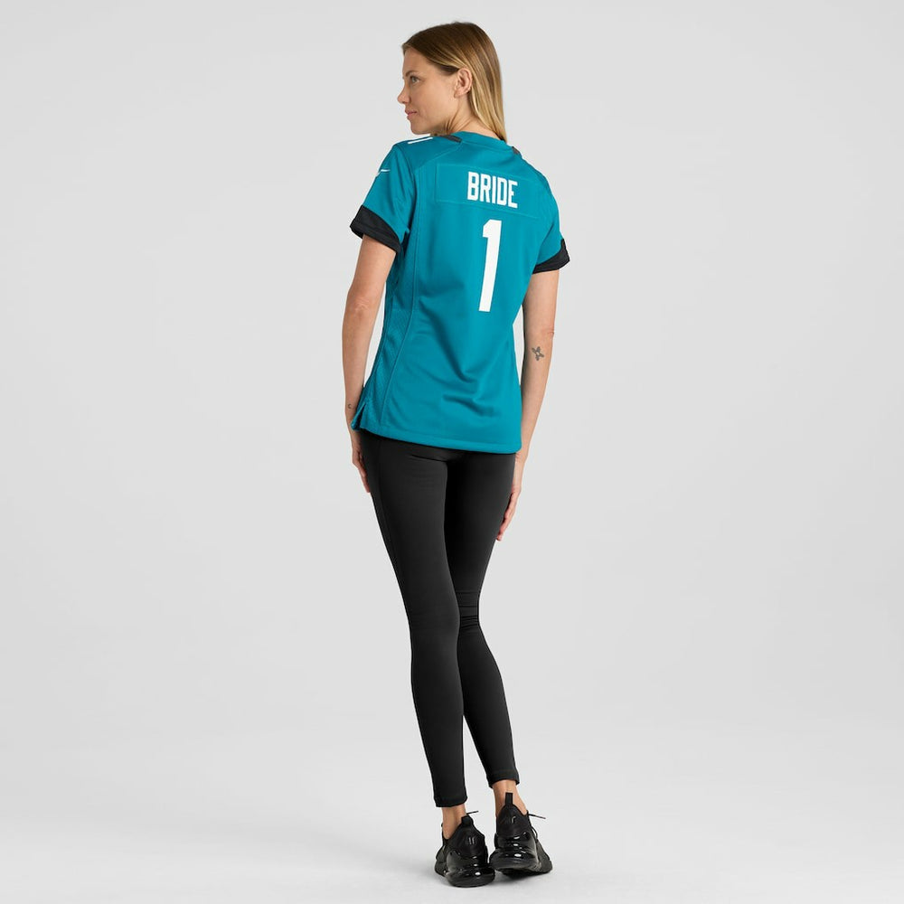 Number 1 Bride Jacksonville Jaguars Women's Game Jersey - Teal Jerseys