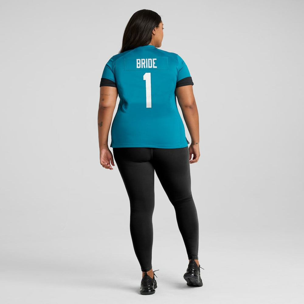 Number 1 Bride Jacksonville Jaguars Women's Game Jersey - Teal Jerseys