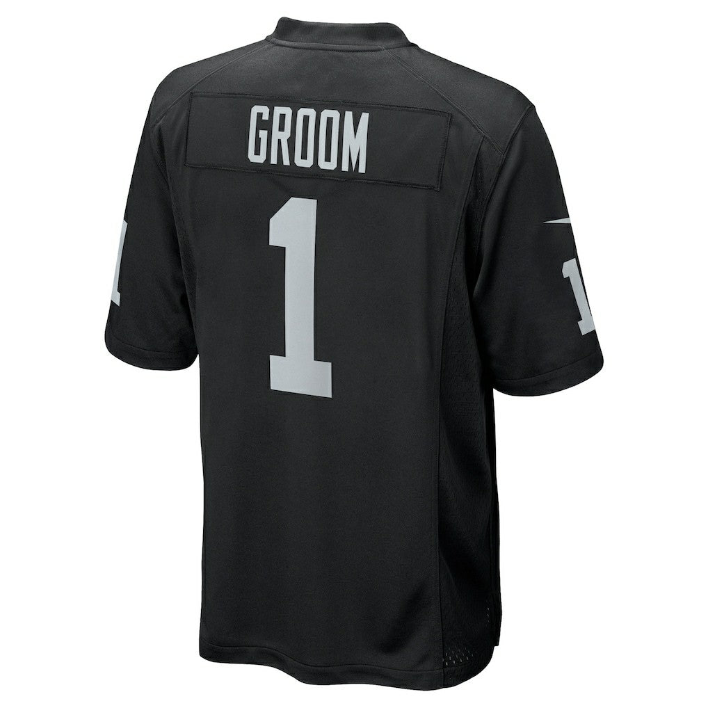 Number 1 Groom Las Vegas Raiders Game Jersey - Black Jerseys