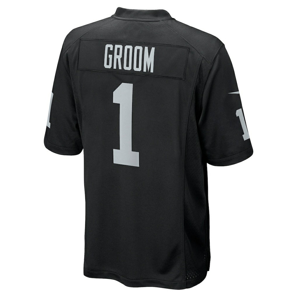 Number 1 Groom Las Vegas Raiders Game Jersey - Black Jerseys