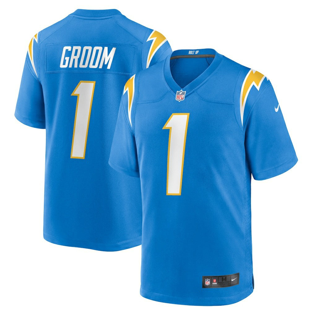 Number 1 Groom Los Angeles Chargers Game Jersey - Powder Blue Jerseys