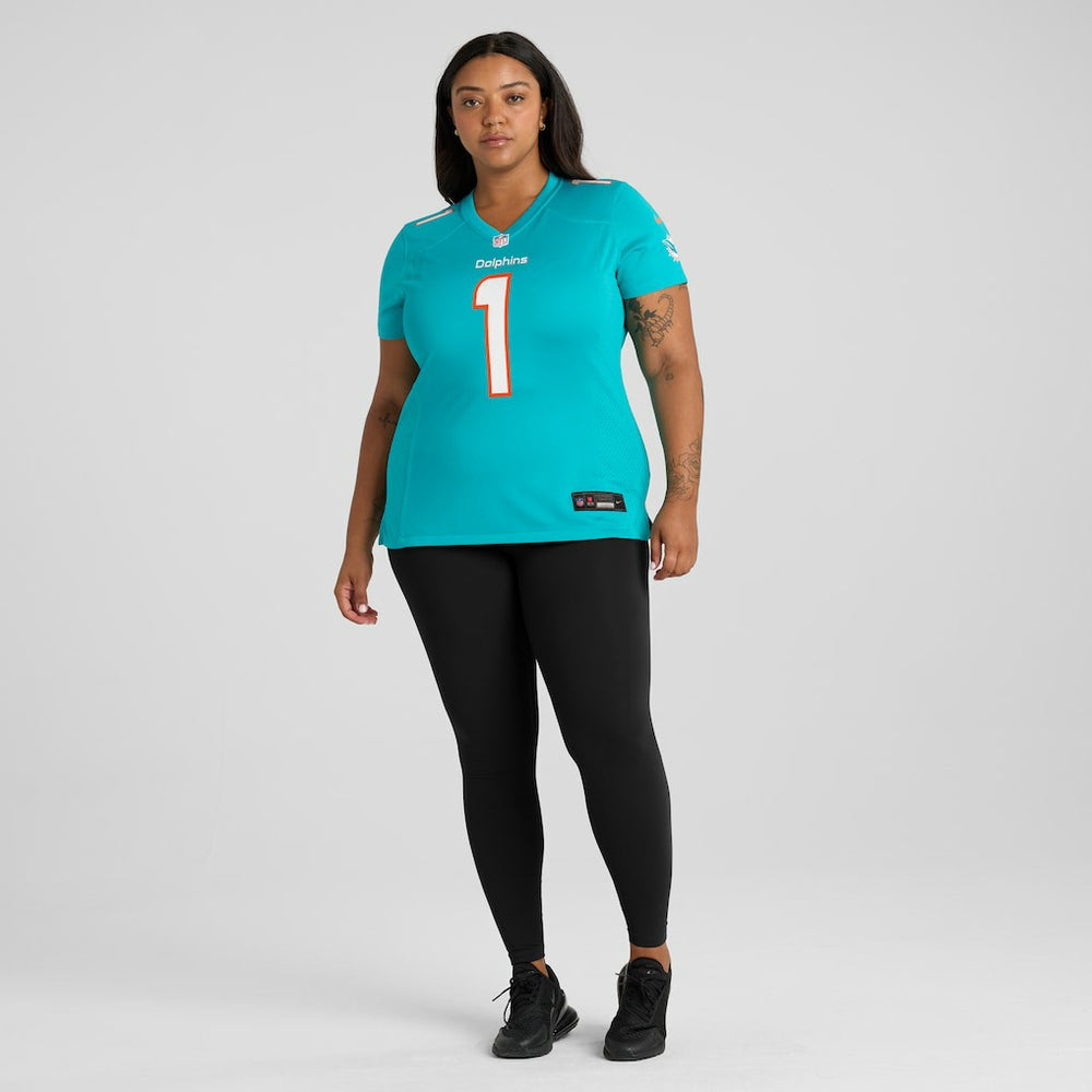 Number 1 Bride Miami Dolphins Women's Game Jersey - Aqua Jerseys