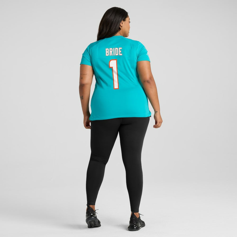 Number 1 Bride Miami Dolphins Women's Game Jersey - Aqua Jerseys