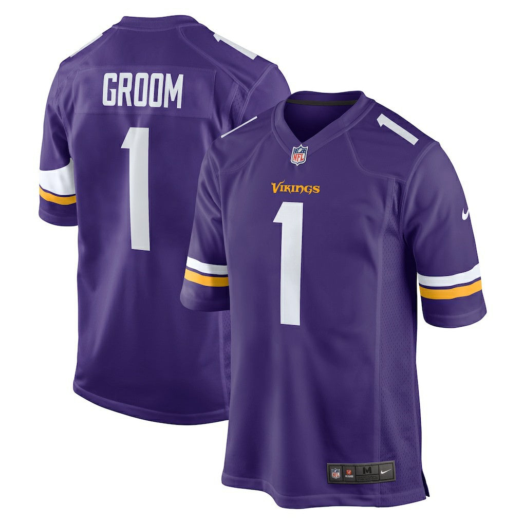 Number 1 Groom Minnesota Vikings Game Jersey - Purple Jerseys