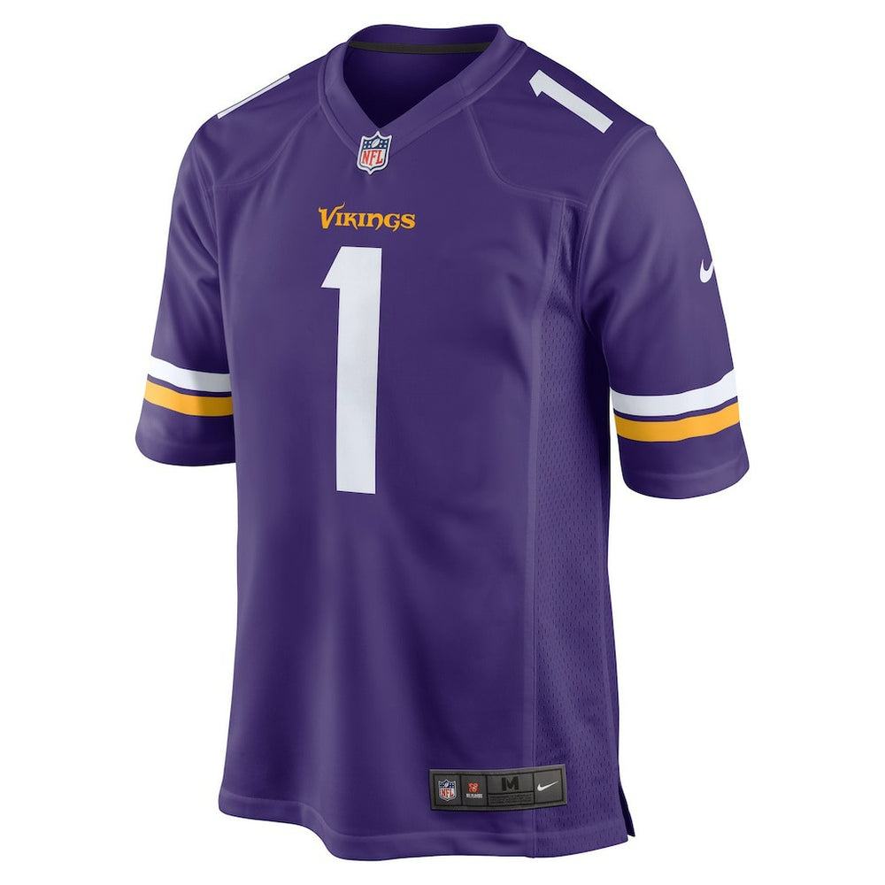 Number 1 Groom Minnesota Vikings Game Jersey - Purple Jerseys