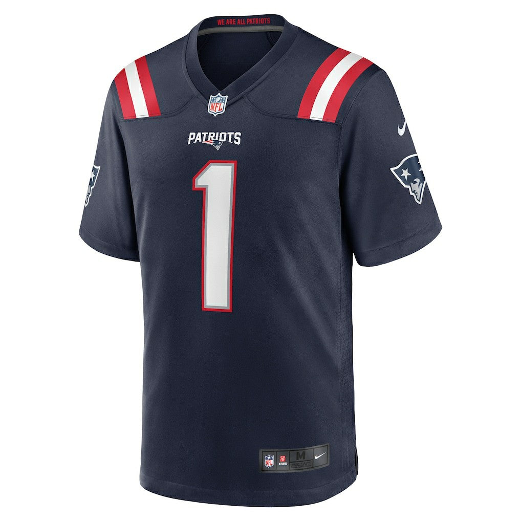 Number 1 Groom New England Patriots Game Jersey - Navy Jerseys