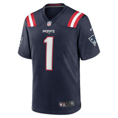 Number 1 Groom New England Patriots Game Jersey - Navy Jerseys