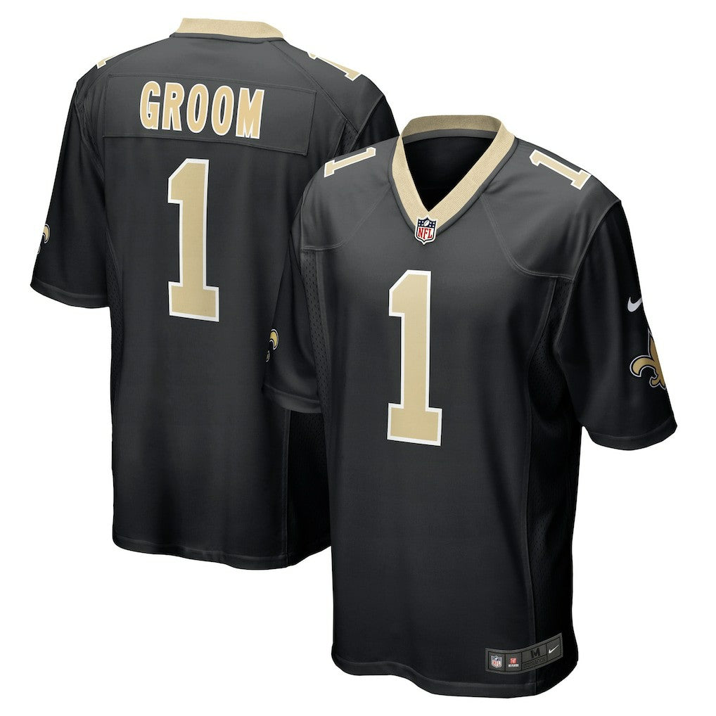 Number 1 Groom New Orleans Saints Game Jersey - Black Jerseys