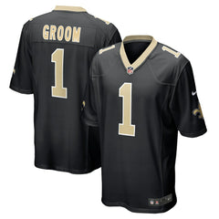 Number 1 Groom New Orleans Saints Game Jersey - Black Jerseys