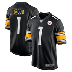 Number 1 Groom Pittsburgh Steelers Game Jersey - Black Jerseys
