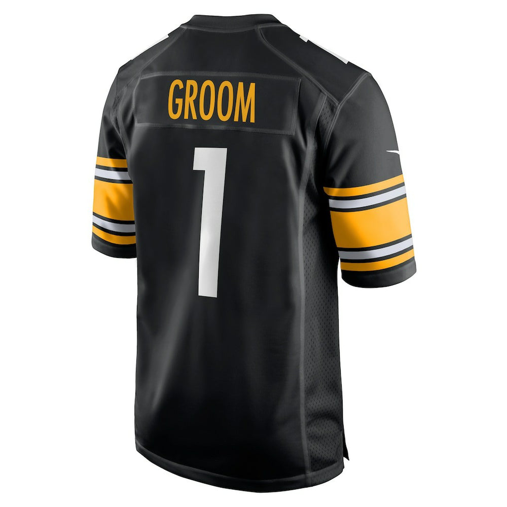 Number 1 Groom Pittsburgh Steelers Game Jersey - Black Jerseys
