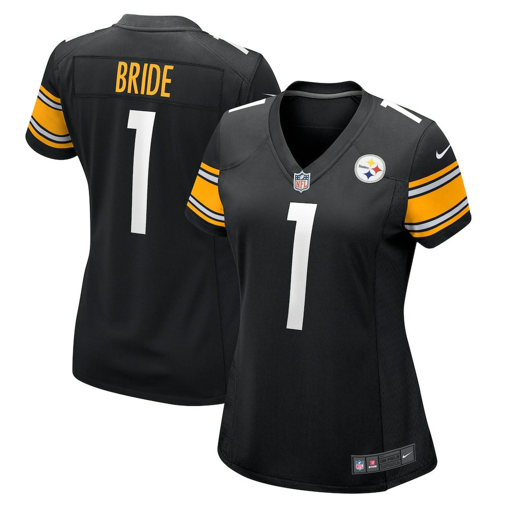 Number 1 Bride Pittsburgh Steelers Women's Game Jersey - Black Jerseys
